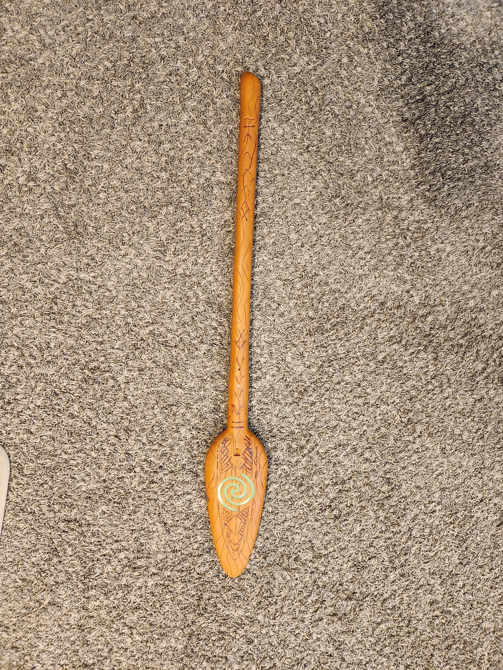 Disney Moana Kids Orange Decorative Paddle with Green Spiral Accent